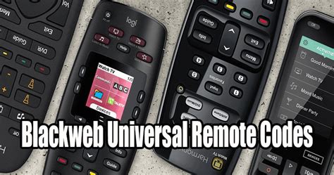 blackweb universal remote code list